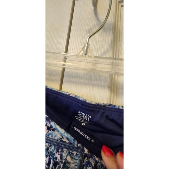 Athleta Girl Printed Chit Chat Blue Astro Print Capri Legging size S/7 - Picture 4 of 4